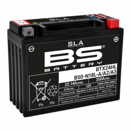 BS BATTERY SLA Accu Onderhoudsvrij af fabriek geactiveerd – BTX24HL/B50-N18L-A/A2/A3