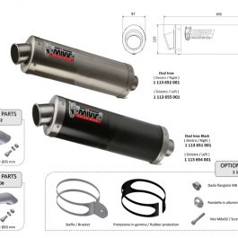 MIVV Oval Small Universal Silencer – Right Side 00.73.KU.001.SX1B