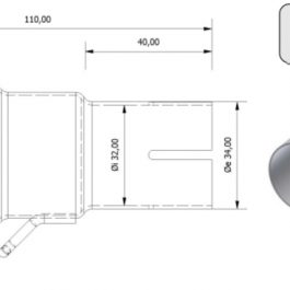 MIVV Inlet Pipe 55 > 32 mm 00.73.KU.00001